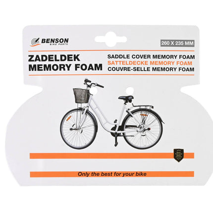 Zadeldek 260x235mm Memory Foam met Reflectie voor Veilig Fietsen
