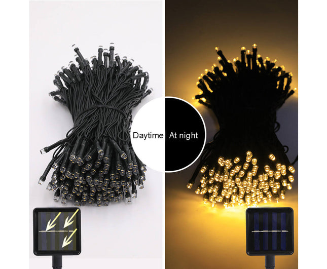 Solar Lichtsnoer 100 LED 12m IP44: Buitenverlichting op Zonne-energie