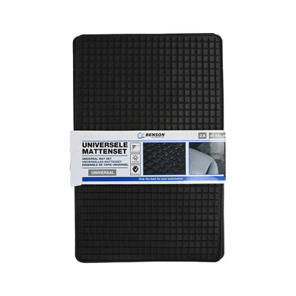 Zwarte PVC Automatten 2-delig 43x29 cm - Beschermt tegen vocht en vuil