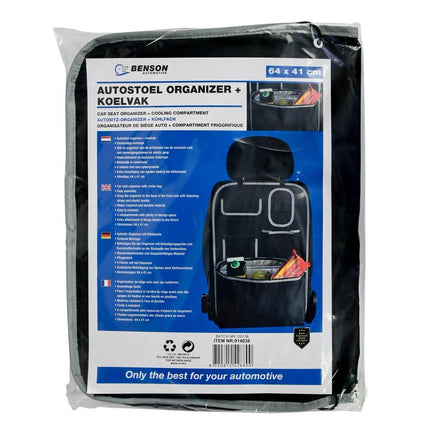 Autostoel Organizer 64x41cm met Koelvak en 4 Opbergvakken