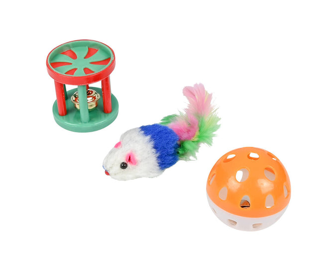 Kattenspeelgoed Mix - 16-delige set met muisjes, ballen, stokken, catnip