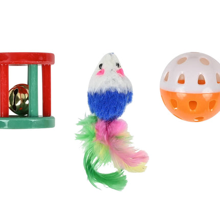 Kattenspeelgoed Mix - 16-delige set met muisjes, ballen, stokken, catnip