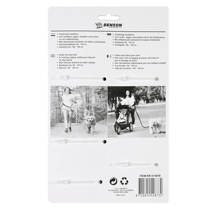Handsfree Hondenriem: Verstelbaar 66-109cm, Reflecterend, Hardlopen.
