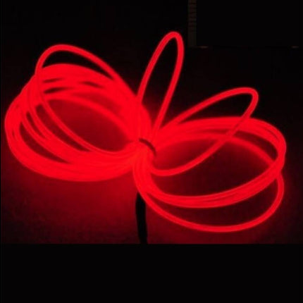 Rode Flexibele Neon Draad 3m, 3 Lichtmodi, AA Batterij Aangedreven