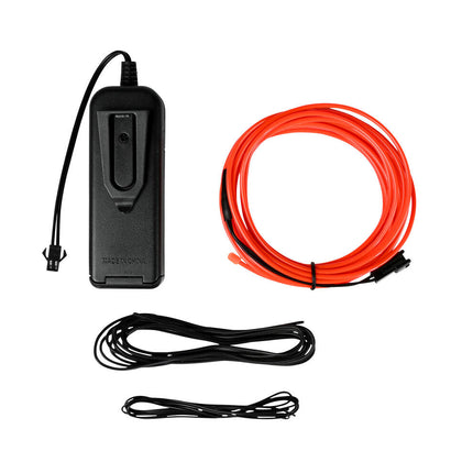 Rode Flexibele Neon Draad 3m, 3 Lichtmodi, AA Batterij Aangedreven