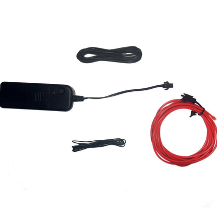 Rode Flexibele Neon Draad 3m, 3 Lichtmodi, AA Batterij Aangedreven