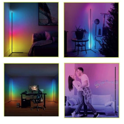 LED Hoeklamp 15W, RGB+W, 360lm, Muziek Sync, 140cm, USB Type-C