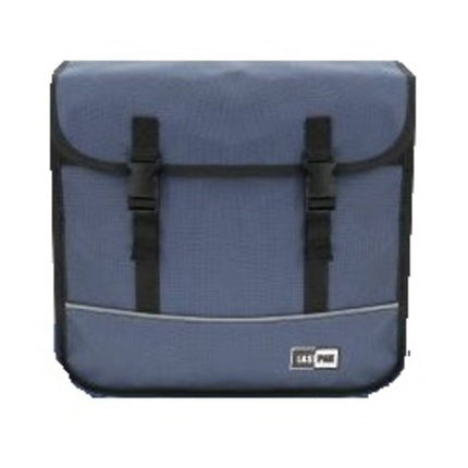 Dubbele Canvas Fietstas 35L Blauw, Waterafstotend, Boodschappen
