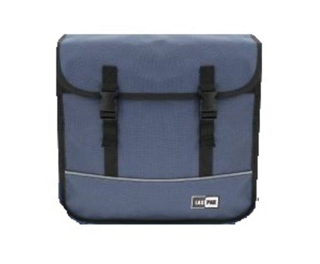 Dubbele Canvas Fietstas 35L Blauw, Waterafstotend, Boodschappen