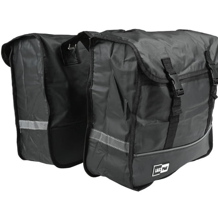 Fietstas Dubbel 35L Mat Zwart PVC, Ideaal voor Boodschappen, Kinderzitje.