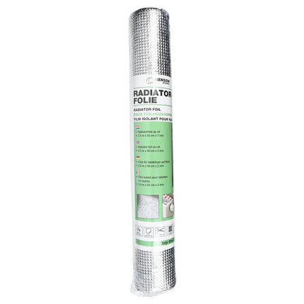 Radiatorfolie 2.5x0.5m: Reflecteert 95% warmte, bespaar energie!