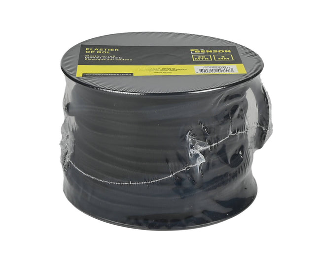Elastiek 8mm 20m Zwart - Ideaal voor Bouw en Transport 40KG Kracht