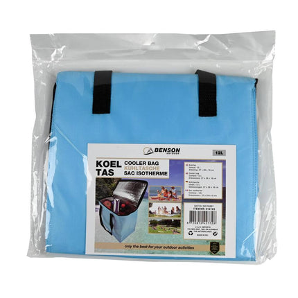 Koeltas 12L, 27x28x16cm, houdt eten/drinken koel voor picknicks.