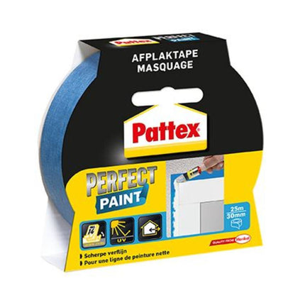 Pattex Afplaktape 30 mm x 25 mtr voor strakke verflijnen binnen/buiten.