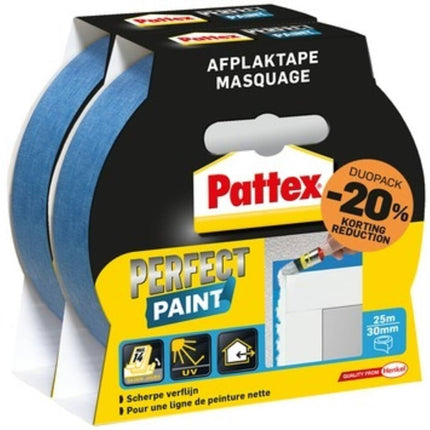 Pattex Abklebeband 30mm x 25m - Fehlerfreie Farbkante, 2 Rollen enthalten