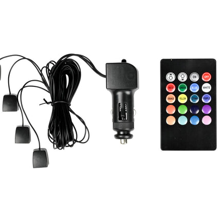 Auto Interieur LED Verlichting 16 Kleuren 12V met Afstandsbediening