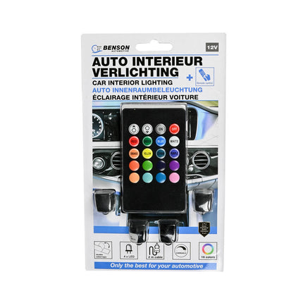 Auto Interieur LED Verlichting 16 Kleuren 12V met Afstandsbediening