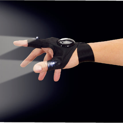 LED zaklamp handschoen – Batterij 2 x CR2016 (inbegrepen), Materiaal spandex en katoen