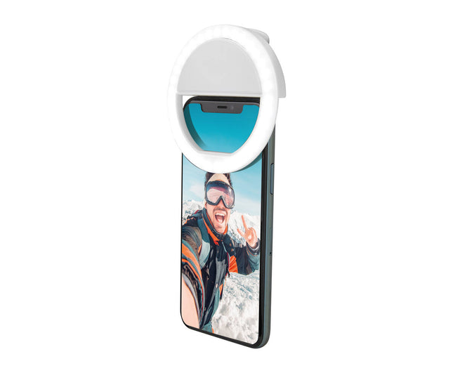 LED Selfie Ringlicht Clip, 36 LED's, 3 Lichtstanden, Voor Smartphones