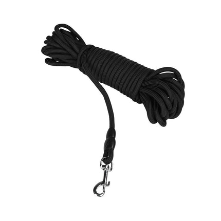 Suchleine Hund Schwarz 10m: Nylon, Metall, perfekt für das Training