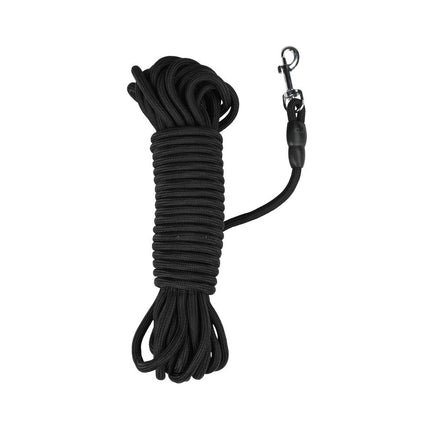 Suchleine Hund Schwarz 10m: Nylon, Metall, perfekt für das Training