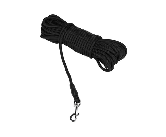 Zoeklijn Hond 15m Zwart - Ø 6mm Nylon voor Wandelingen & Trainingen