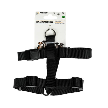 Verstelbaar Hondenharnas M Zwart, Nylon, 35-55 cm Buikomvang