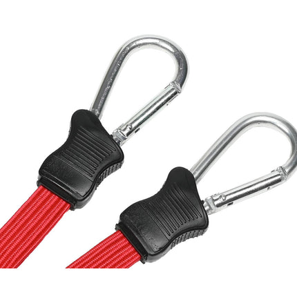 Elastiek Plat 60cm + Karabijnhaak, ideaal voor lichte bevestiging.
