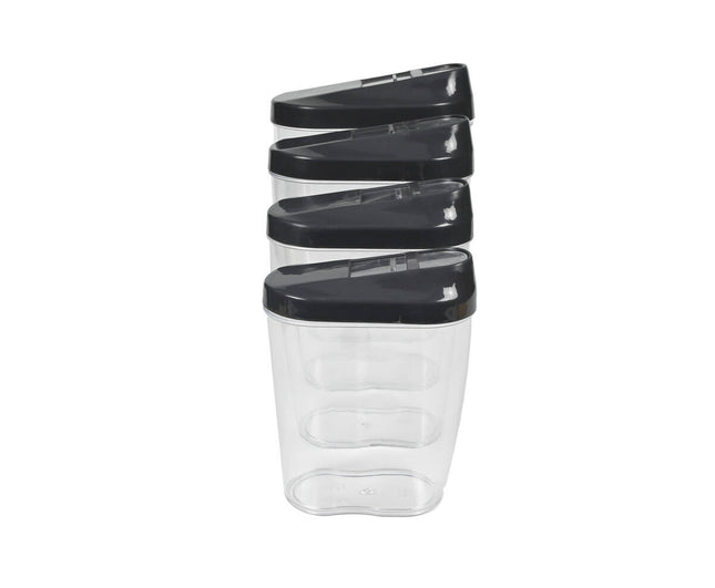 4-delige Voorraadpotten Set: BPA-vrij, 1.25L tot 0.50L, luchtdicht.