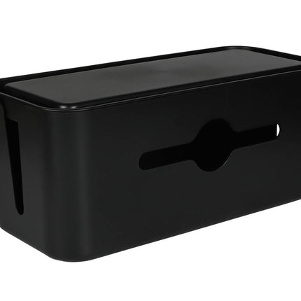 Zwarte Kabelbox 31x13.5x13 cm met Deksel voor Kabelbeheer en Veiligheid