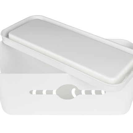 Witte Kabelbox 31x13.5x13 cm voor Geordend Kabelbeheer op Bureau