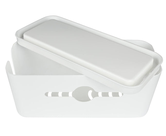 Witte Kabelbox 31x13.5x13 cm voor Geordend Kabelbeheer op Bureau