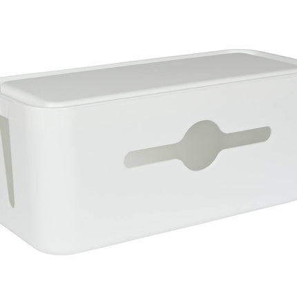 Witte Kabelbox 31x13.5x13 cm voor Geordend Kabelbeheer op Bureau