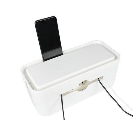 Witte Kabelbox 31x13.5x13 cm voor Geordend Kabelbeheer op Bureau