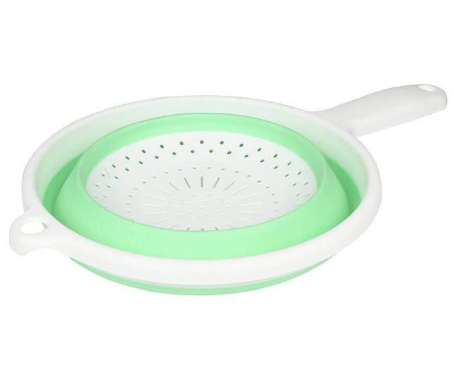 Opvouwbaar Vergiet 22cm Groen, Hittebestendig tot 140°C, Handvat