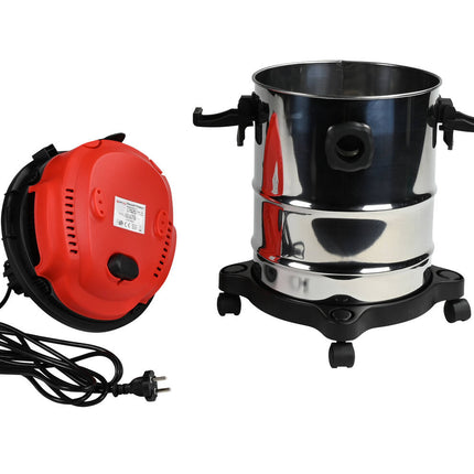 Stofzuiger 1200W, 15L, nat/droog, incl. 8 dlg set, blaasfunctie.