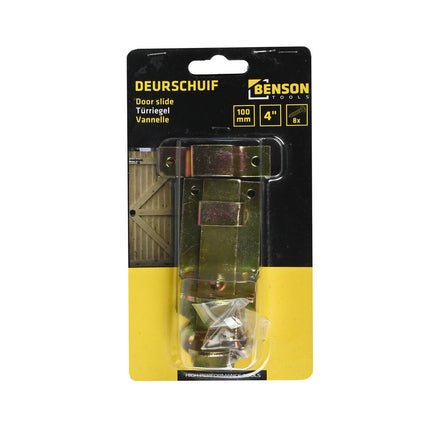 Deurschuif 4" 100 mm Recht, met Hangslotoptie, Inclusief Bevestiging