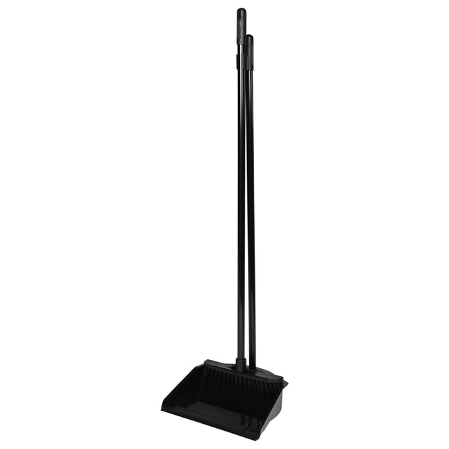 Stoffer en blik op steel actie zwart – Materiaal kunststof, Hoogte 78 cm, 78 cm