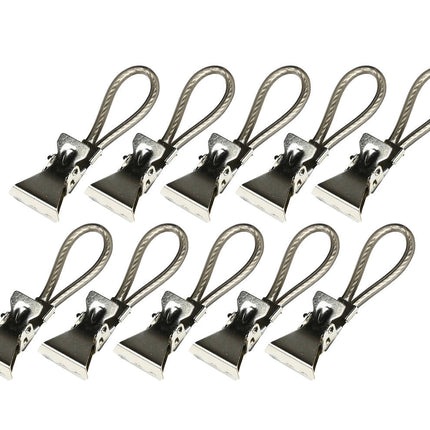 Handtuchclips Schwarz 10-tlg. - 5,3x1x1,7 cm, Gummibeschichtung, Küche/Bad.