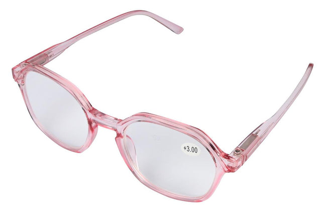 Leesbril Milaan transparant roze display