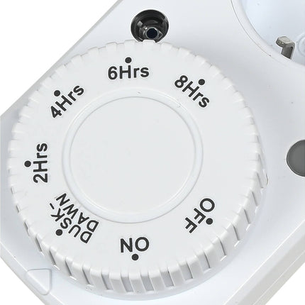 Tijdschakelaar Sensor, 230V, 16A, Dag/Nacht, 2-8u Timer, Veilig Beheer