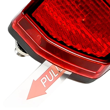 LED Fietsachterlicht 3 Lumen, 3 standen, IPX3, incl. batterijen, universeel