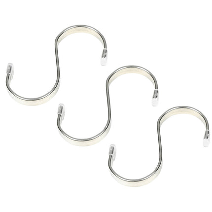 Platte RVS S-haak 70 mm - Set van 3 voor keuken en werkplaats.