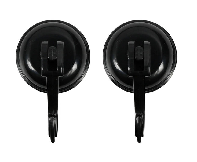 Zwarte Zuignap Haken 2x Ø35mm, 2kg, Ideaal voor Badkamer en Keuken