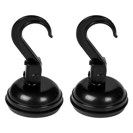 Zwarte Zuignap Haken 2x Ø35mm, 2kg, Ideaal voor Badkamer en Keuken