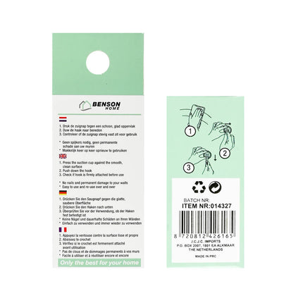 Zwarte Zuignap Haken 2x Ø35mm, 2kg, Ideaal voor Badkamer en Keuken