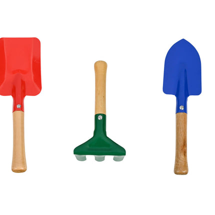 Kinder Tuingereedschap Set 3-delig: Schep, Bezem, Bladhark, 3+ jaar