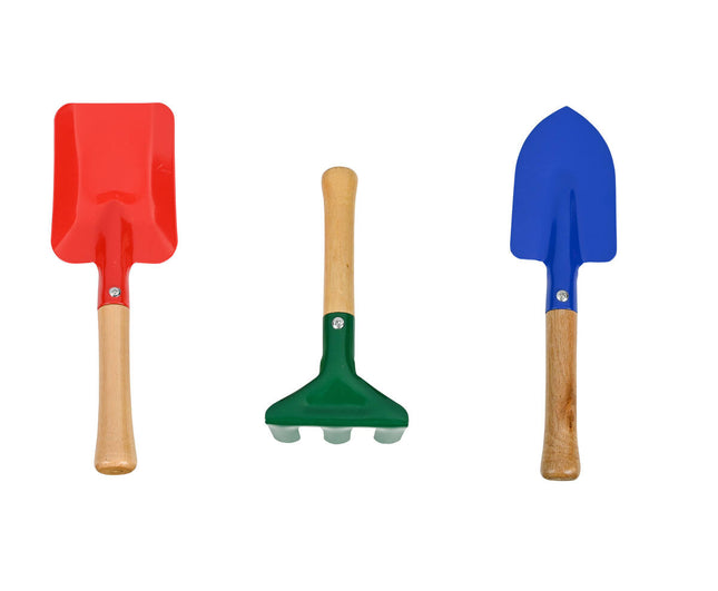 Kinder Tuingereedschap Set 3-delig: Schep, Bezem, Bladhark, 3+ jaar