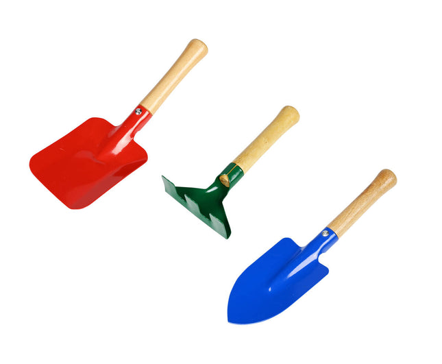 Kinder Tuingereedschap Set 3-delig: Schep, Bezem, Bladhark, 3+ jaar