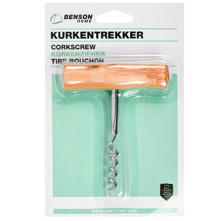 Houten Kurkentrekker - Stijlvol Flessen Openen met Comfortabel Handvat
